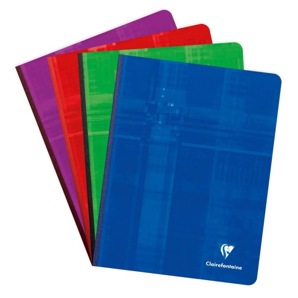 Cahier brochure dos toil&eacute; 17&times;22 cm 288 pages grands carreaux