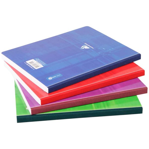 Cahier brochure dos toil&eacute; 17&times;22 cm 288 pages grands carreaux