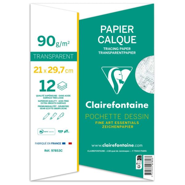 Papier Calque pochette 12F A4 90/95g