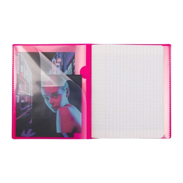 Cahier piqu&eacute; Koverbook Neon 24x32cm 96 pages grands carreaux couverture polypropyl&egrave;ne opaque