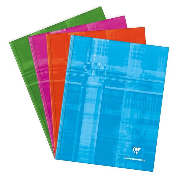 Cahier brochure rembord&eacute;e rigide 17&times;22 cm 192 pages grands carreaux