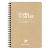 Carnet recycl&eacute; reliure int&eacute;grale Uninotes A5 160 pages d&eacute;tachables petits carreaux couverture kraft