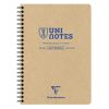 Carnet recycl&eacute; reliure int&eacute;grale Uninotes A5 160 pages d&eacute;tachables petits carreaux couverture kraft