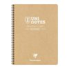 Cahier recycl&eacute; reliure int&eacute;grale Uninotes A4+ 160 pages d&eacute;tachables perfor&eacute; 4 trous petits carreaux couverture kraft