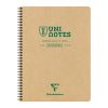 Cahier recycl&eacute; reliure int&eacute;grale Uninotes A4+ 160 pages d&eacute;tachables perfor&eacute; 4 trous petits carreaux couverture kraft