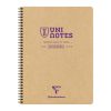 Cahier recycl&eacute; reliure int&eacute;grale Uninotes A4+ 160 pages d&eacute;tachables perfor&eacute; 4 trous petits carreaux couverture kraft