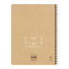 Cahier recycl&eacute; reliure int&eacute;grale Uninotes A4+ 160 pages d&eacute;tachables perfor&eacute; 4 trous petits carreaux couverture kraft