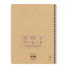 Cahier recycl&eacute; reliure int&eacute;grale Uninotes A4+ 160 pages d&eacute;tachables perfor&eacute; 4 trous petits carreaux couverture kraft