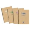 Cahier recycl&eacute; reliure int&eacute;grale Uninotes A4+ 160 pages d&eacute;tachables perfor&eacute; 4 trous lign&eacute; couverture kraft