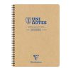 Cahier recycl&eacute; reliure int&eacute;grale Uninotes A4+ 160 pages d&eacute;tachables perfor&eacute; 4 trous lign&eacute; couverture kraft