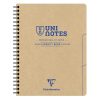 Project book Uninotes carnet recycl&eacute; reliure int&eacute;grale A5+ 160 pages d&eacute;tachables petits carreaux + 3 intercalaires