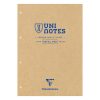 Bloc de cours recycl&eacute; encoll&eacute; grand c&ocirc;t&eacute; Uninotes A4 200 pages d&eacute;tachables perfor&eacute; 4 trous petits carreaux