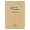 Bloc de cours recycl&eacute; encoll&eacute; grand c&ocirc;t&eacute; Uninotes A4 200 pages d&eacute;tachables perfor&eacute; 4 trous lign&eacute; + marge